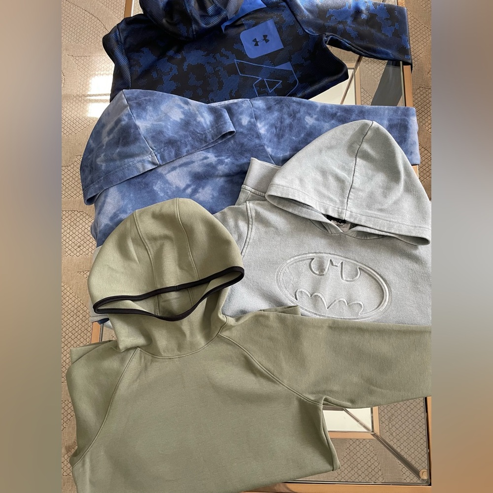 Lot of Boys Hoodies- Old Navy, Under Armour, Batman- M, L(10-12), Youth XL